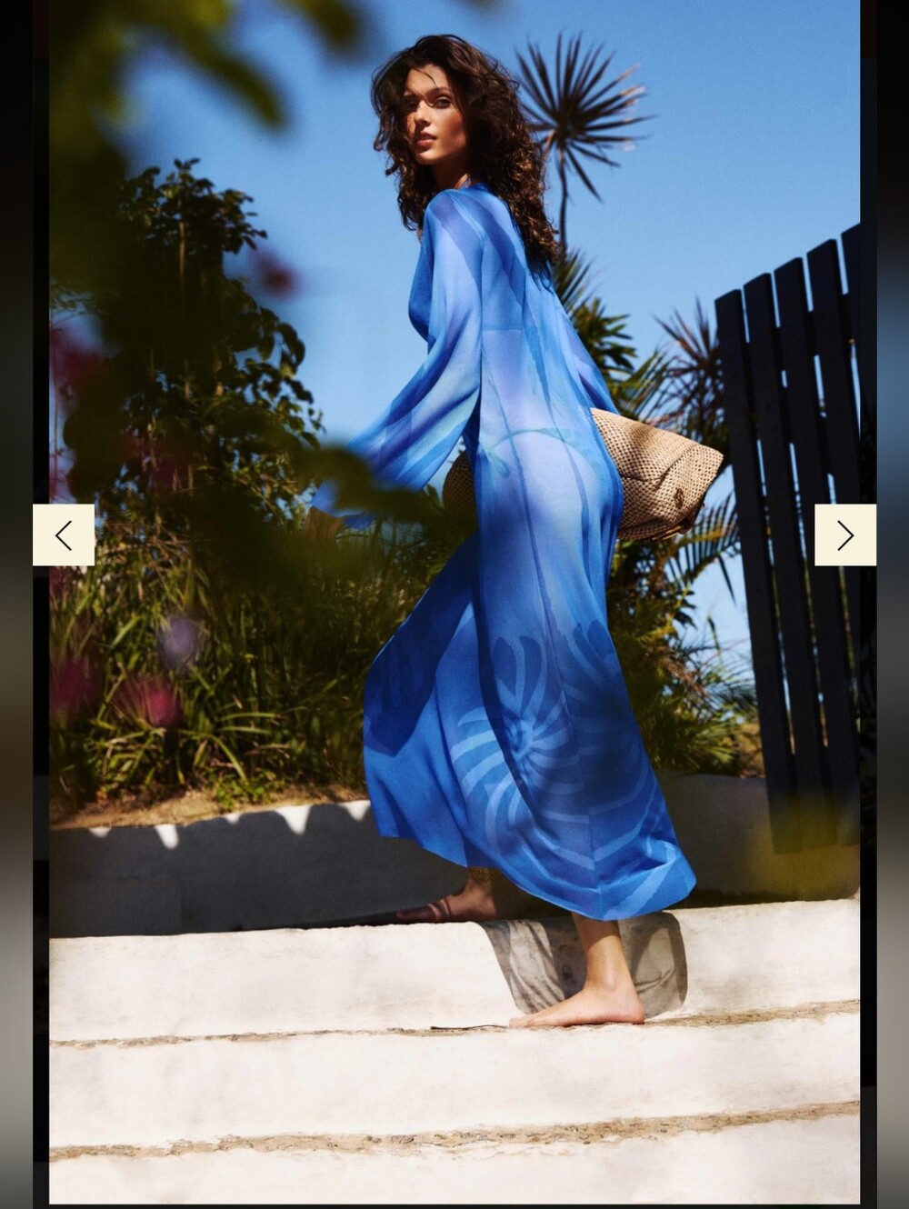 NWT Caroline Constas Ocean Blue Long Sheer Swim Coverup